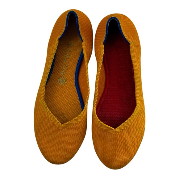 Rothy's Mustard and Crimson Flats size 9.5